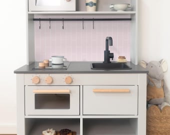 Pink tile adhesive film for IKEA SILLTRUT children's kitchen
