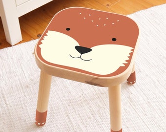 Sticker for IKEA FLISAT kids stool, kids chair - fox