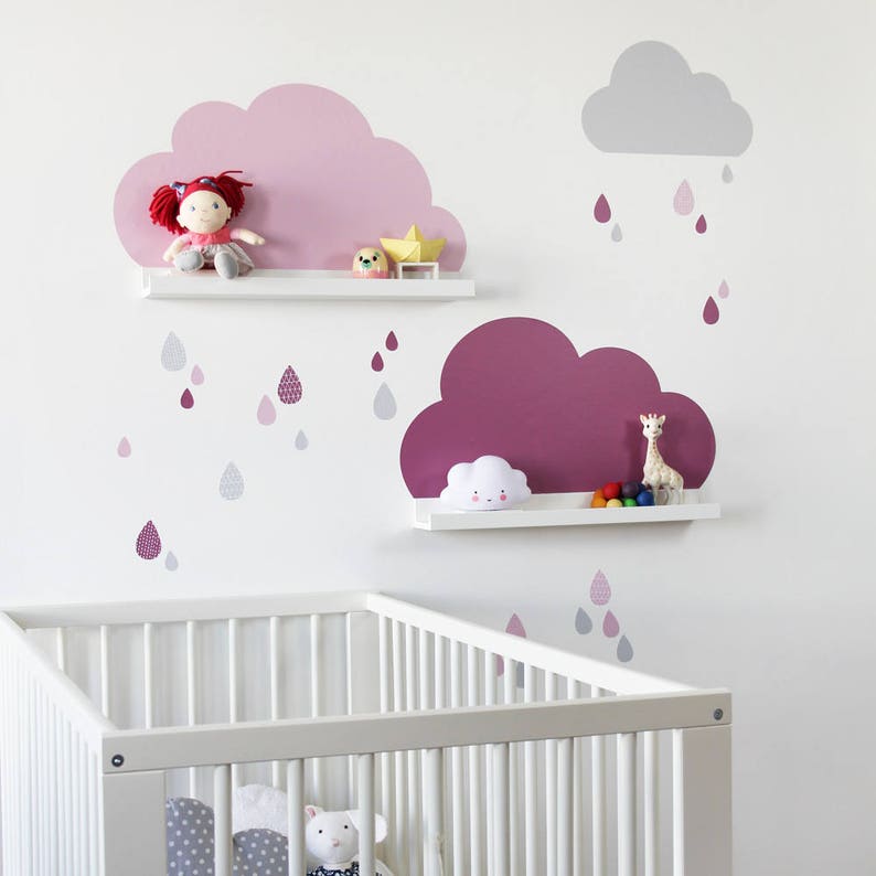 cloud wall stickers cloud shelf cloud stickers cloud | etsy