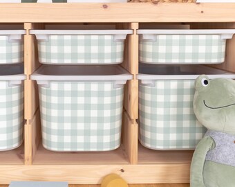 Checkered adhesive film for IKEA TROFAST Box Eucalyptus