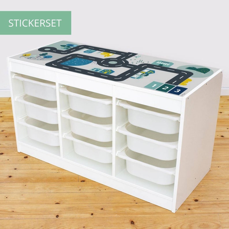 Sticker play table street for IKEA TROFAST shelf 