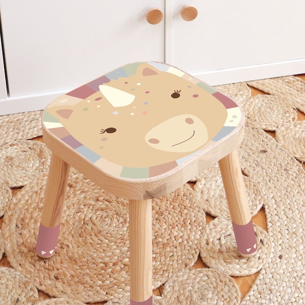 Feuille adhésive pour le tabouret d'enfant IKEA FLISAT - licorne