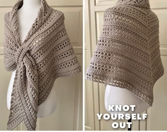 Gathered Shawl Wrap Crochet PATTERN, Prayer Shawl Triangle Easy, Triangle Shawl, Easy Shawl for Women *Oh-So-Pretty-Easy Triangle Shawl*