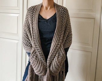 PERFECT POCKETS SHAWL Crochet Pattern, Most Popular Best Selling Pocket Shawl, Easy Pocket Scarf Boho Shawl, Original Perfect Pockets Shawl