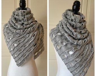 Scarf Cowl Wrap PATTERN, Crochet Easy, Crochet Wrap Shawl, Warm Winter Scarf for Women, Download PDF *Easy-Drapey One-Rectangle Cowl-Scarf*