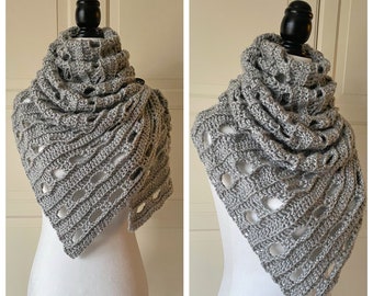 EASY Crochet Scarf Cowl PATTERN for Women PDF, Neck Wrap Scarf Easy, Shawl Wrap, Warm Winter Scarf *Easy-Drapey One-Rectangle Cowl-Scarf*