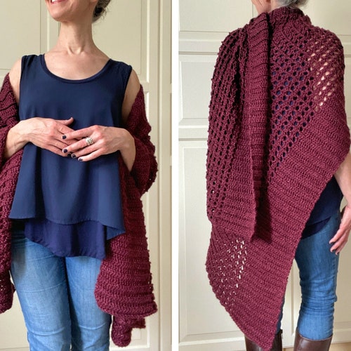 EASY Crochet Shawl PATTERN Womens Scarf Pattern Crochet Wrap Etsy