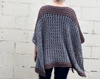 Easy Crochet Sweater PATTERN, Easy Crochet Wrap, Easy Poncho Pattern PDF, Instant Digital Download, Crochet Shawl, Crochet Top for Women