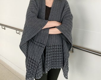 かぎ針編みのルアナパターン、かぎ針編みのポンチョパターン、かぎ針編みのラップ、女性用かぎ針編みパターン、かぎ針編みの衣服、かぎ針編みのカーディガンパターン、PDF