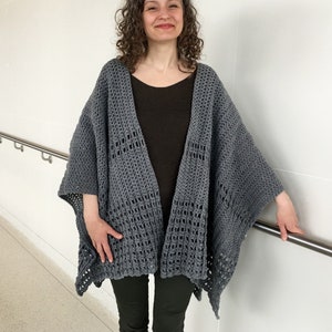 Crochet Ruana PATTERN PDF, Crochet Poncho PATTERN, Crochet Wrap Pattern ...