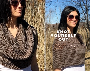 Crochet Capelet Cowl PATTERN, Cape Crochet Wrap Shawl Pattern, Shrug, Crochet Top, Crochet Infinity Scarf, PDF, DIY *My Cowl's a Capelet*