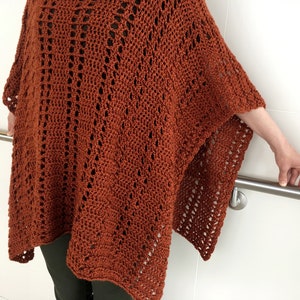 Easy Crochet Wrap PATTERN , Crochet Poncho Pattern, Boho Crochet Pattern, Crochet Patterns for Women, Crochet Sweater, Crochet Top, PDF, DIY image 6