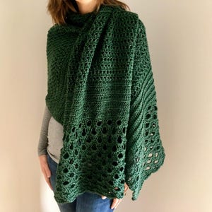 Grand-In-Green Wrap Crochet Pattern PDF | Intermediate Womens Shawl Wrap | Knot Yourself Out