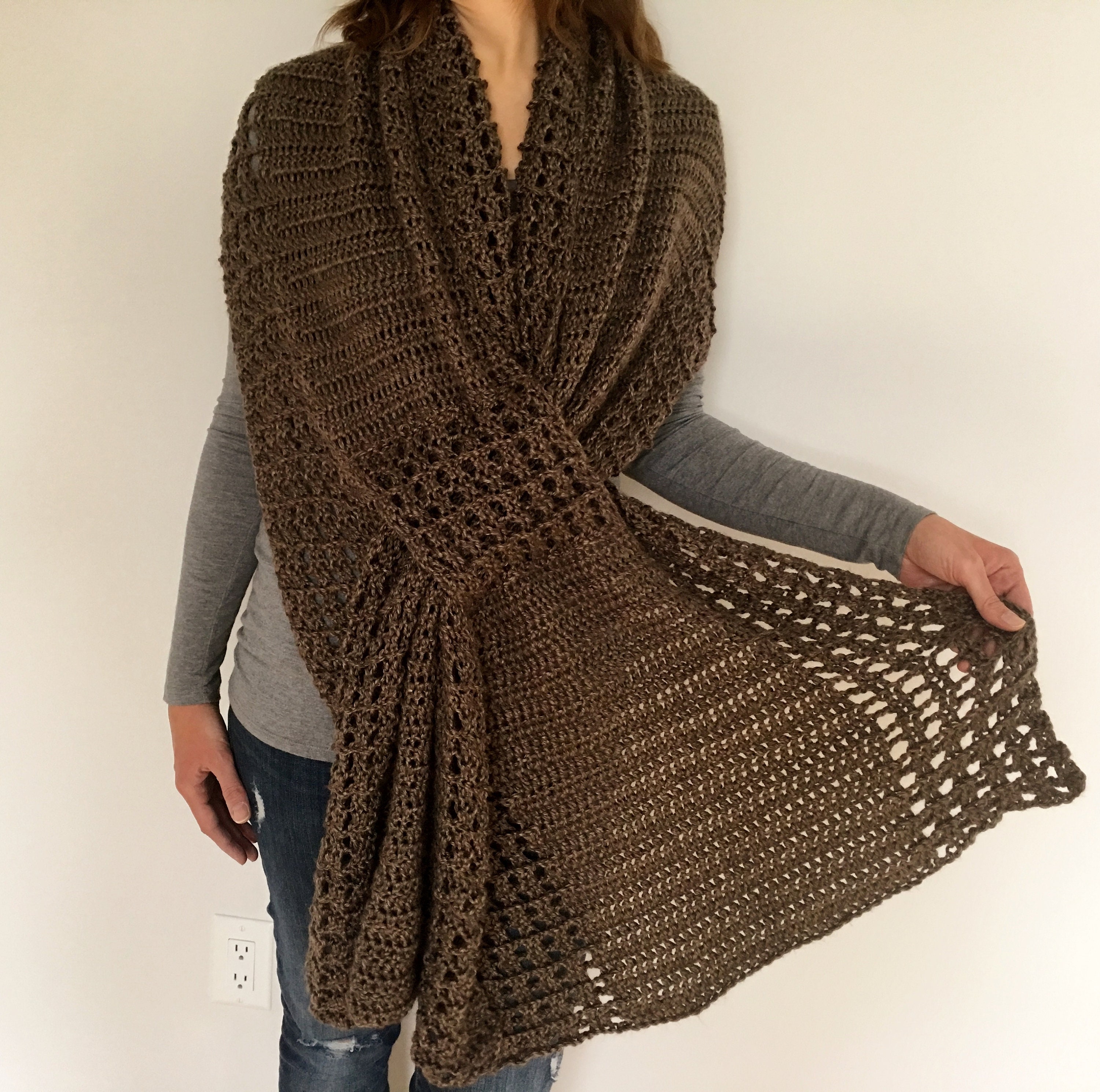 Shawl Wrap Crochet Scarf Pattern GORGEOUS GATHERED WRAP, Easy Womens ...