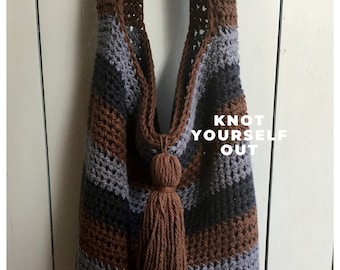 Crochet Boho Bag PATTERN, Crochet Slouchy Bag, Crochet Market Bag, Tote Bag Pattern, Crochet Purse, Crochet Handbag, Crochet Pocketbook, DIY