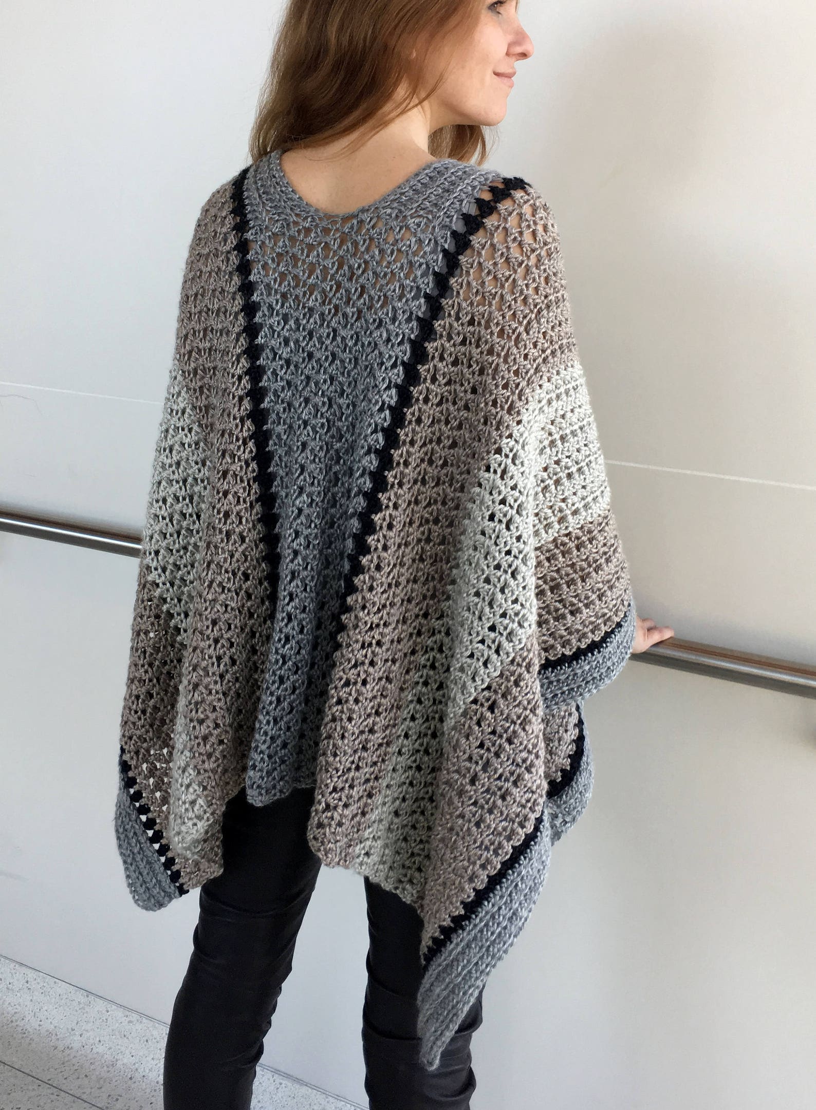 Crochet Ruana PATTERN, Crochet Poncho Pattern, Large Wrap, Crochet ...