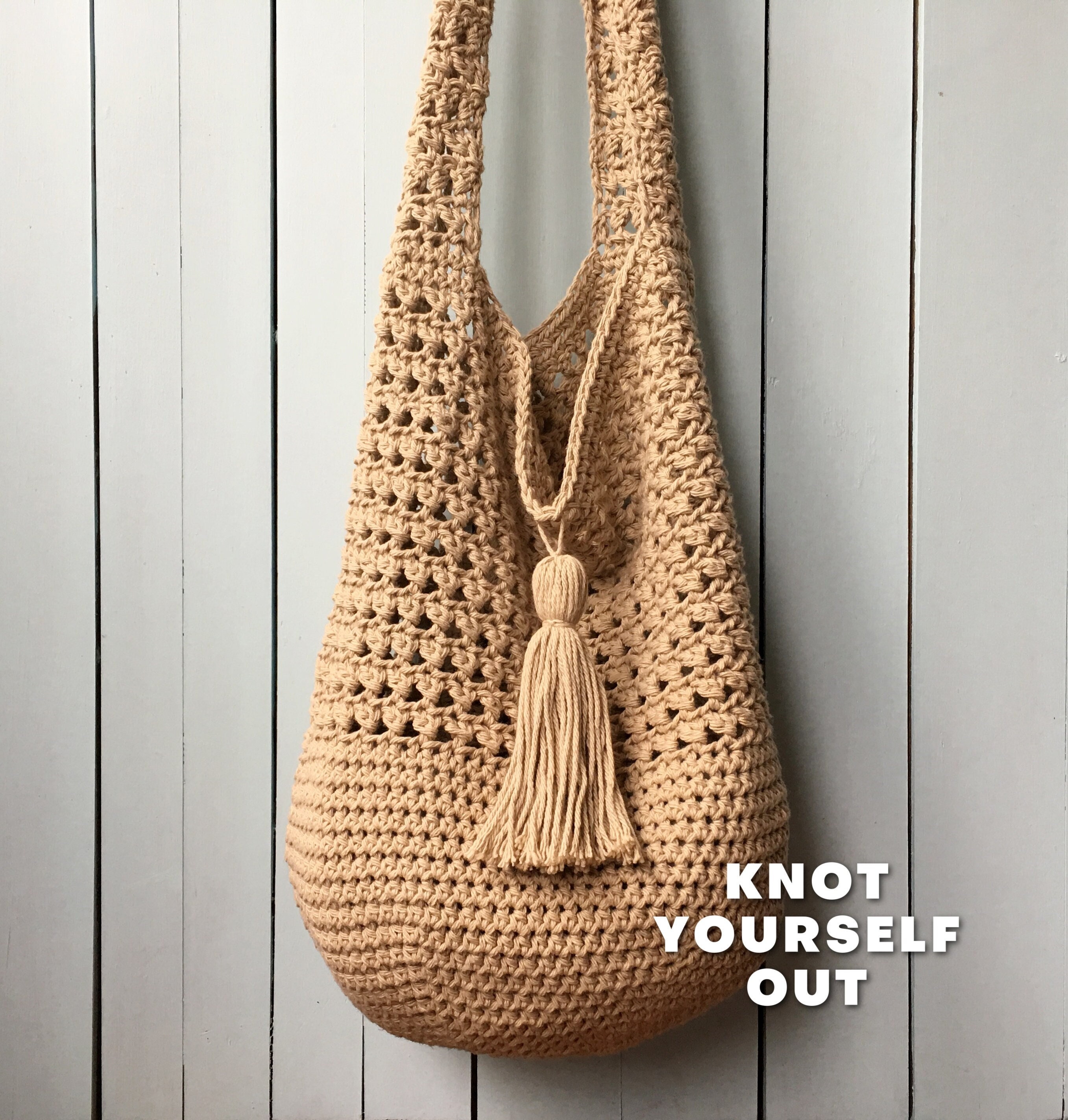 Bohemian Style Knitted Tote Bag - The Rainbow Locker