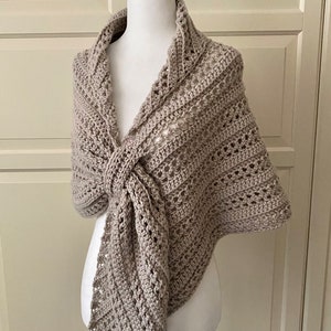 Gathered Shawl Wrap Crochet PATTERN, Prayer Shawl Triangle Easy, Triangle Shawl, Easy Shawl for Women Oh-So-Pretty-Easy Triangle Shawl image 7