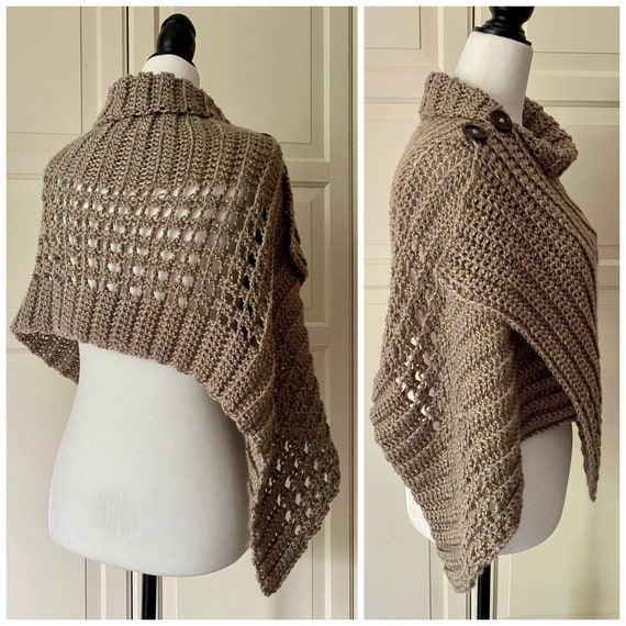 Beginner Button Shawl Button Wrap Crochet Pattern Easy - Etsy