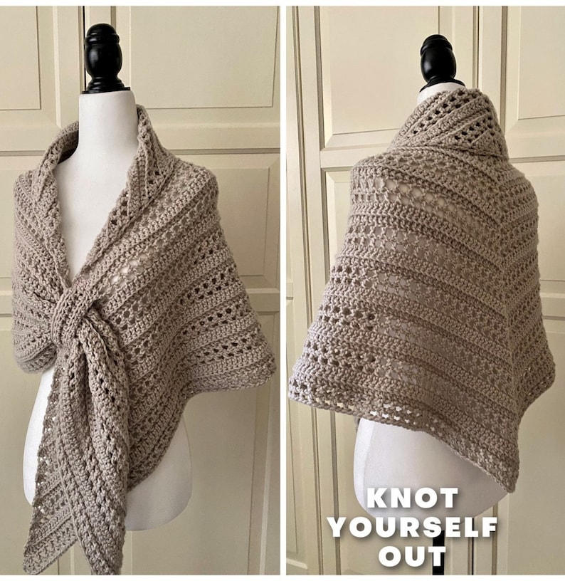 Gathered Shawl Wrap Crochet PATTERN, Prayer Shawl Triangle Easy, Triangle Shawl, Easy Shawl for Women Oh-So-Pretty-Easy Triangle Shawl image 1