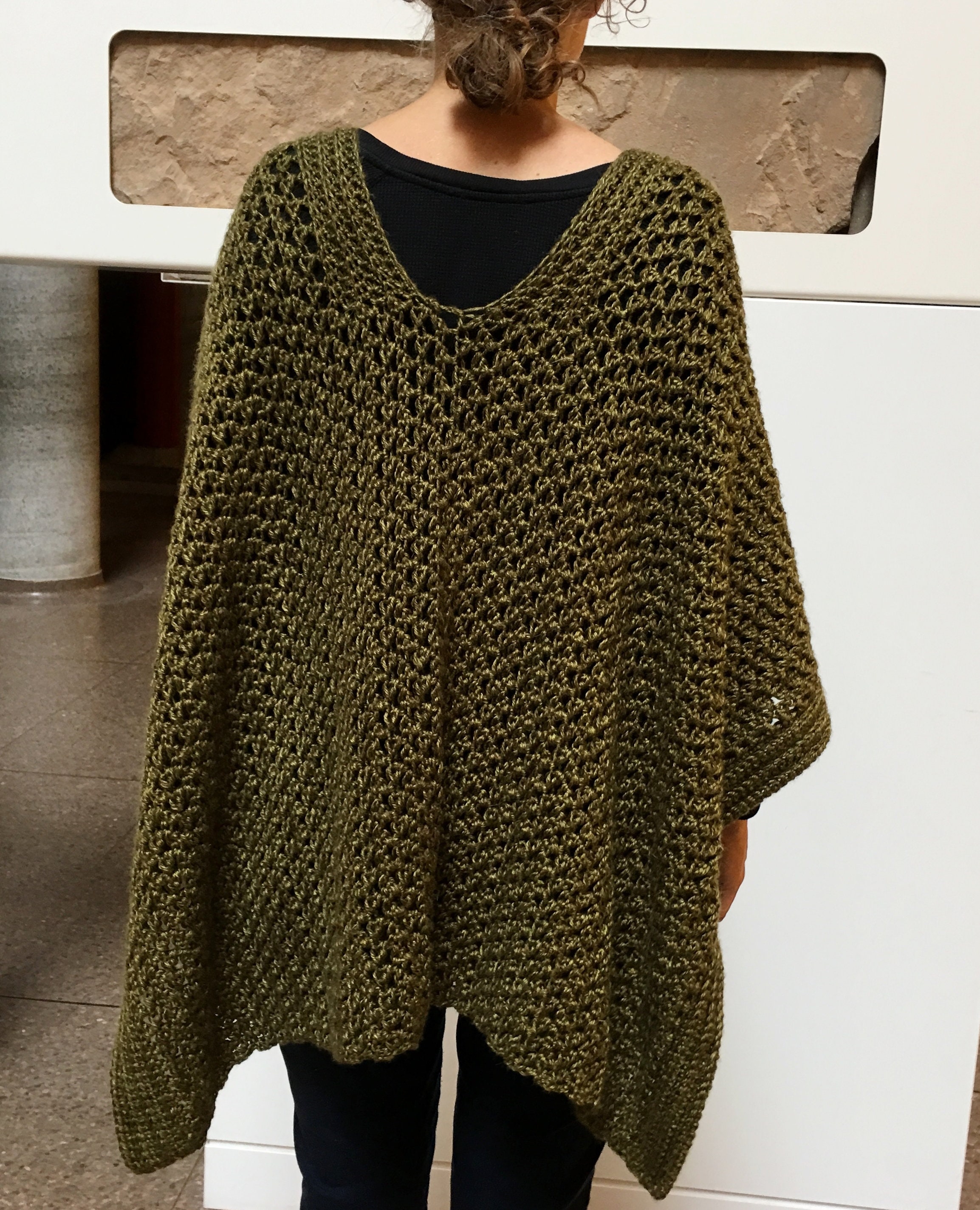 Crochet PATTERN Ruana Large Crochet Wrap Crochet Ruana Etsy Australia