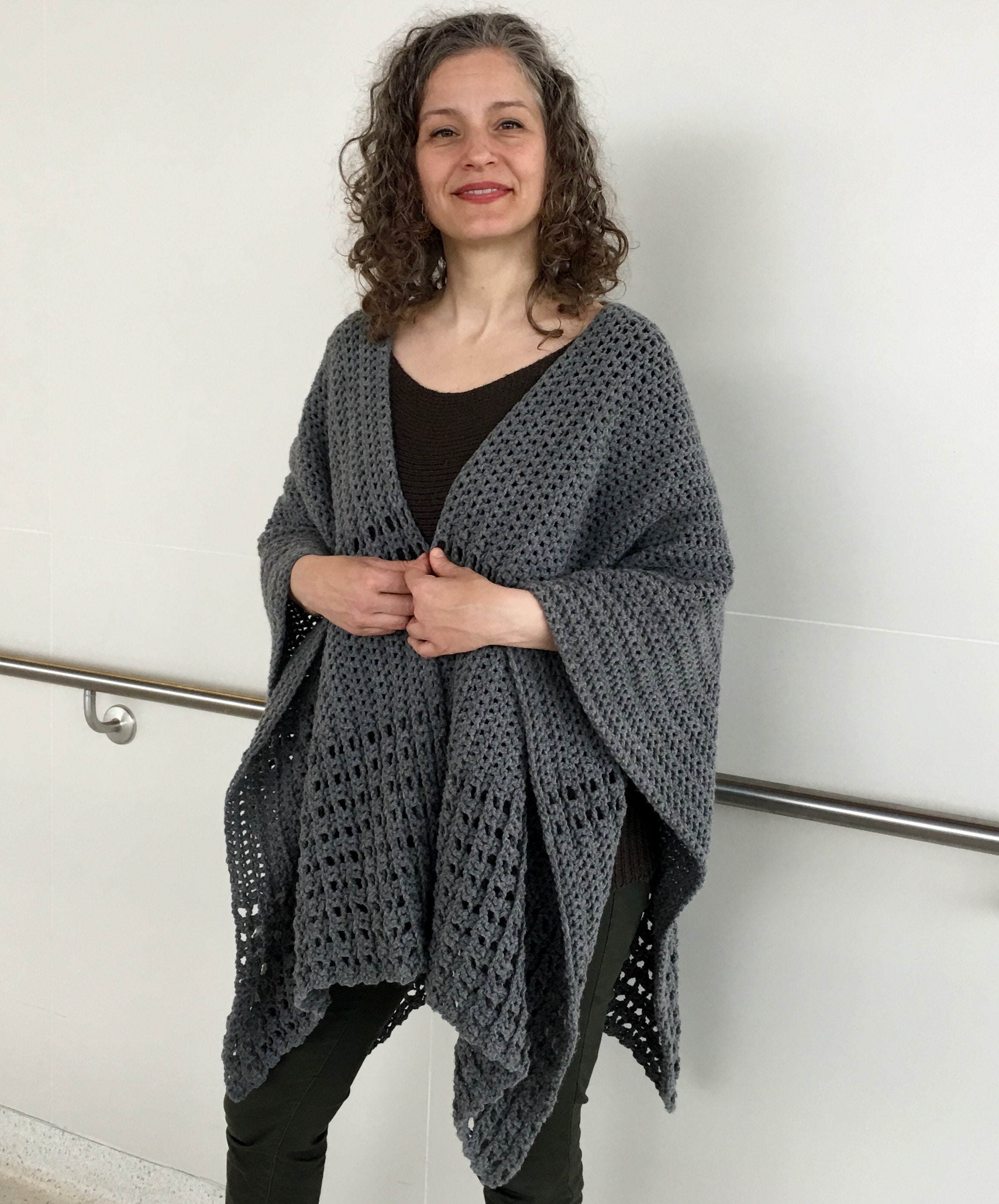 Crochet Ruana PATTERN PDF, Crochet Poncho PATTERN, Crochet Wrap Pattern ...