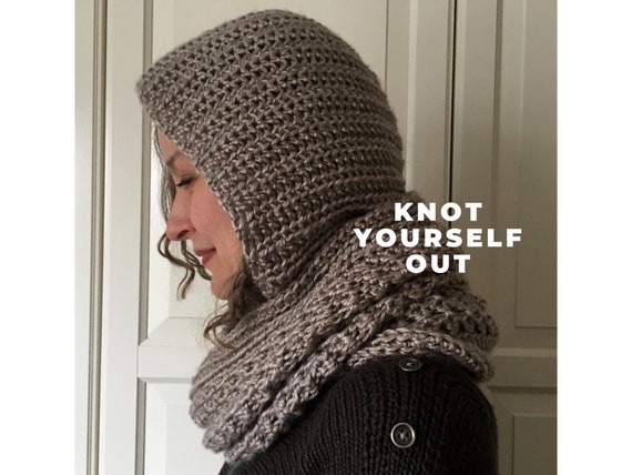 Crochet PATTERN Hooded Scarf Hooded 