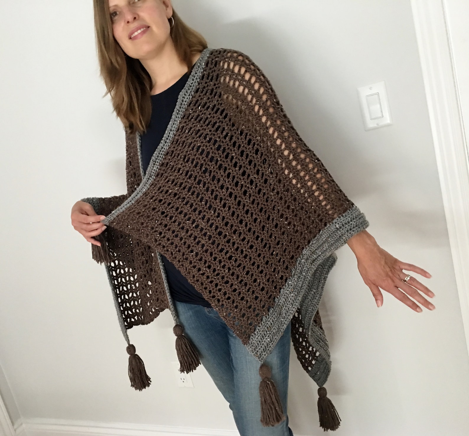 Easy Crochet Ruana PATTERN, Crochet Wrap Pattern, Easy Crochet Poncho ...
