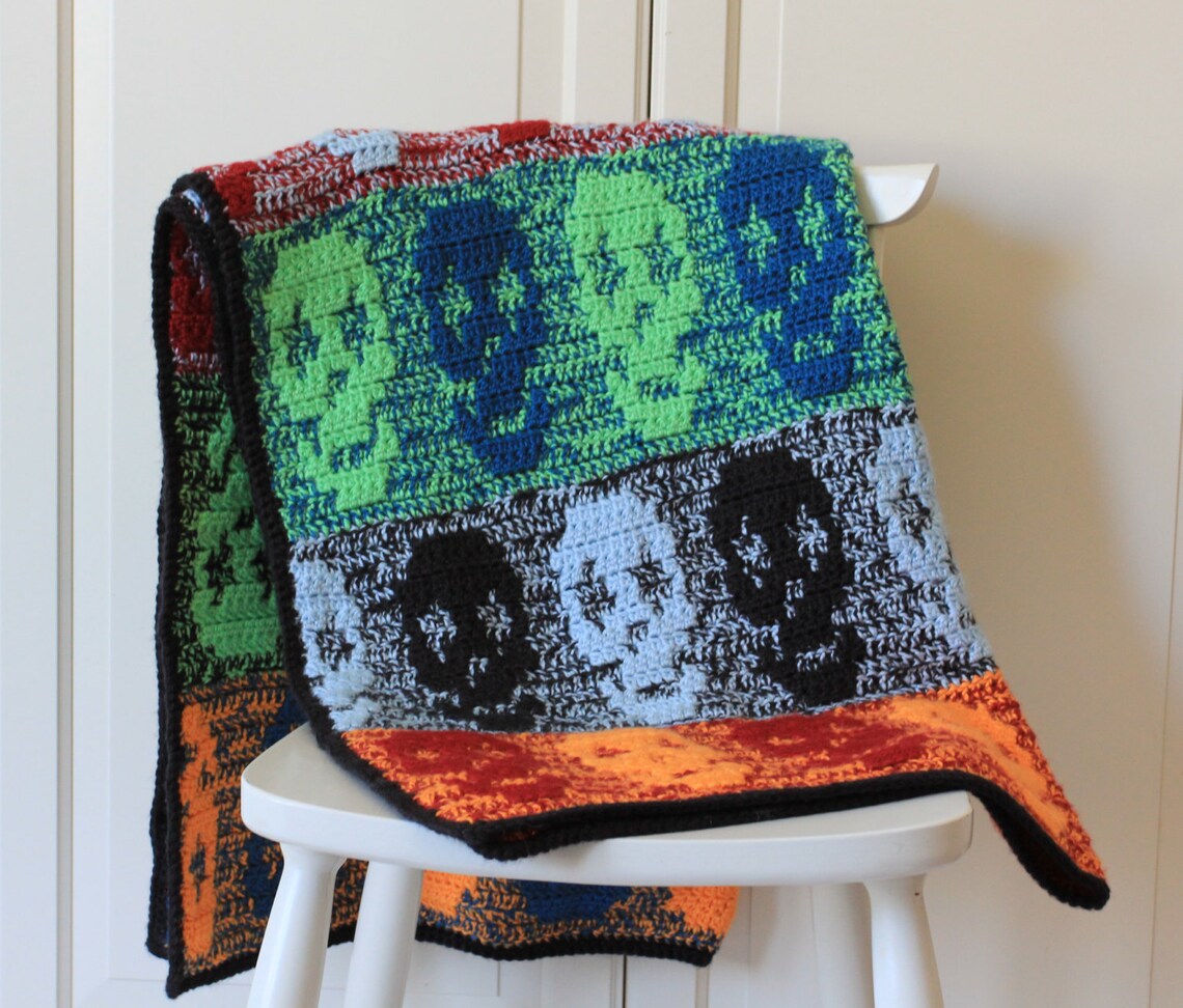 CROCHET PATTERN Skull Blanket / Throw Crochet Skull Blanket Etsy Canada