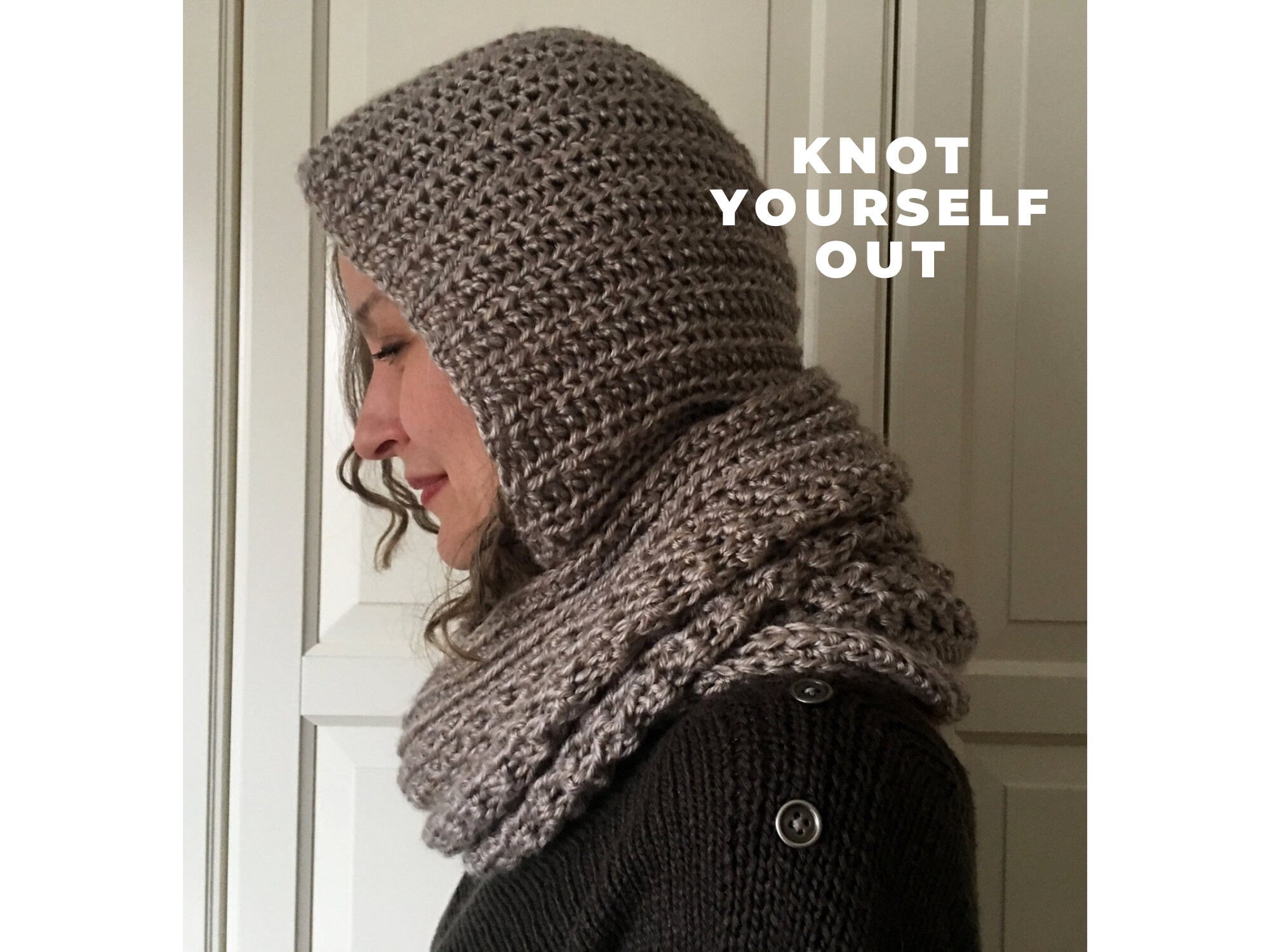 Crochet PATTERN Hoodie Scarf, Hoodie Cowl Pattern, Scoodie