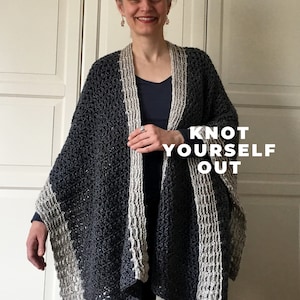 Virkat Ruana-MÖNSTER, Virkat omslagsmönster, Boho-virkmönster, Filtklädsel, Axelbyxa, Sjal, Kofta, Topp, Plagg, Virkning för kvinnor bild 1