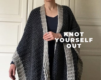 Crochet Ruana PATTERN, Crochet Wrap Pattern, Boho Crochet Pattern, Blanket Wrap, Shrug, Shawl, Cardigan, Top, Garment, Crochet for Women