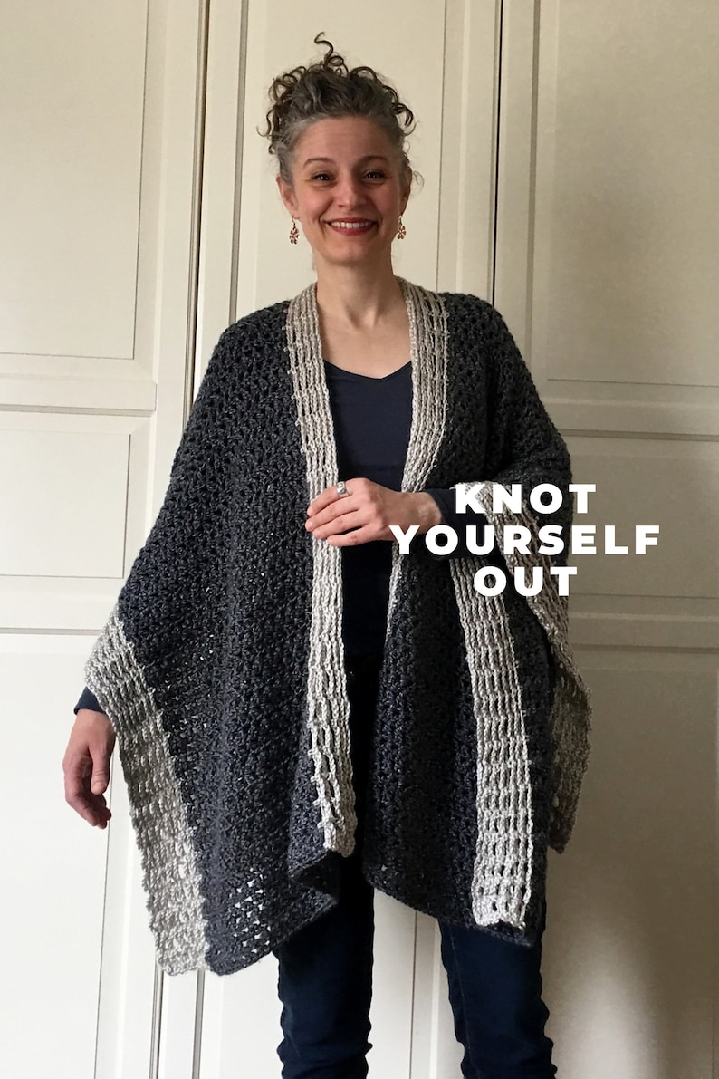 Virkat Ruana-MÖNSTER, Virkat omslagsmönster, Boho-virkmönster, Filtklädsel, Axelbyxa, Sjal, Kofta, Topp, Plagg, Virkning för kvinnor bild 1