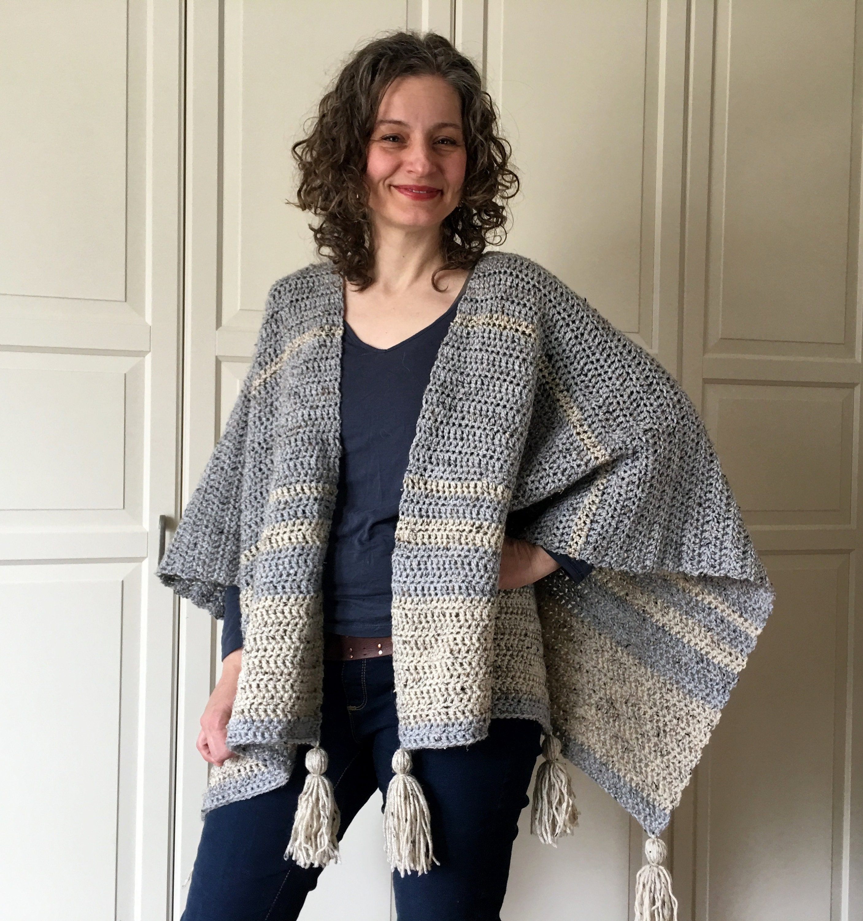 Crochet Wrap Pattern EASY Crochet Blanket Wrap Ruana | Etsy Canada