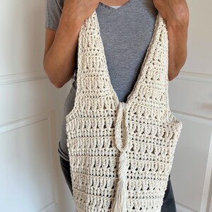 Crochet Market Bag PATTERN, Crochet Bag, Totebag, Tote Bag Crochet, Boho Bag, Purse for Women, Long Strap Purse *Makes-Me-Treble Tote Bag* image 4