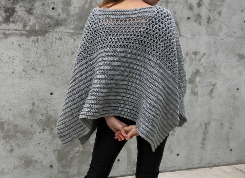 Crochet Poncho PATTERN, Shawl Pattern, Crochet Sweater, Big Crochet Wrap, Boho Poncho, Top, Crochet for Women, PDF, DIY, Garment, Ruana image 2