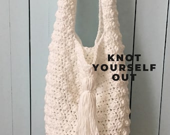 Crochet Tote Bag PATTERN, Crochet Boho Bag, Crochet Slouchy Bag Pattern, Bucket Bag, Purse, Handbag, Tote, Crochet Accessories for Women PDF