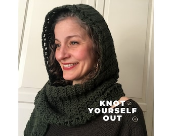 Crochet Hooded Scarf PATTERN, Scoodie Crochet Pattern, Hooded Scarf Pattern, Schoodie, Scarf Pattern with Hood, Crochet Patterns for Women