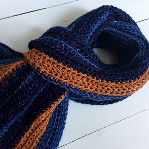 Easy Crochet Scarf PATTERN for Men Crochet Scarf (Download Now) - Etsy