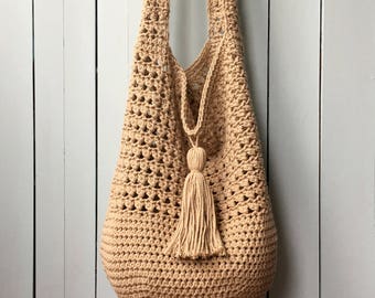 Crochet Tote Bag PATTERN, Bucket Bag Crochet Pattern, Boho Crochet, Boho Bag, Purse Pattern, Hand Bag, Slouchy Bag, PDF *Bucket Bag Beauty*