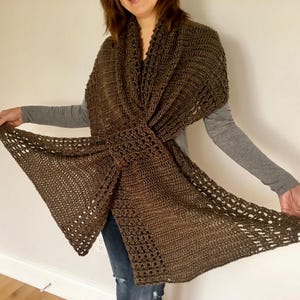 Gorgeous Gathered Wrap Crochet Pattern PDF | Easy Womens Shawl Scarf Wrap | Knot Yourself Out