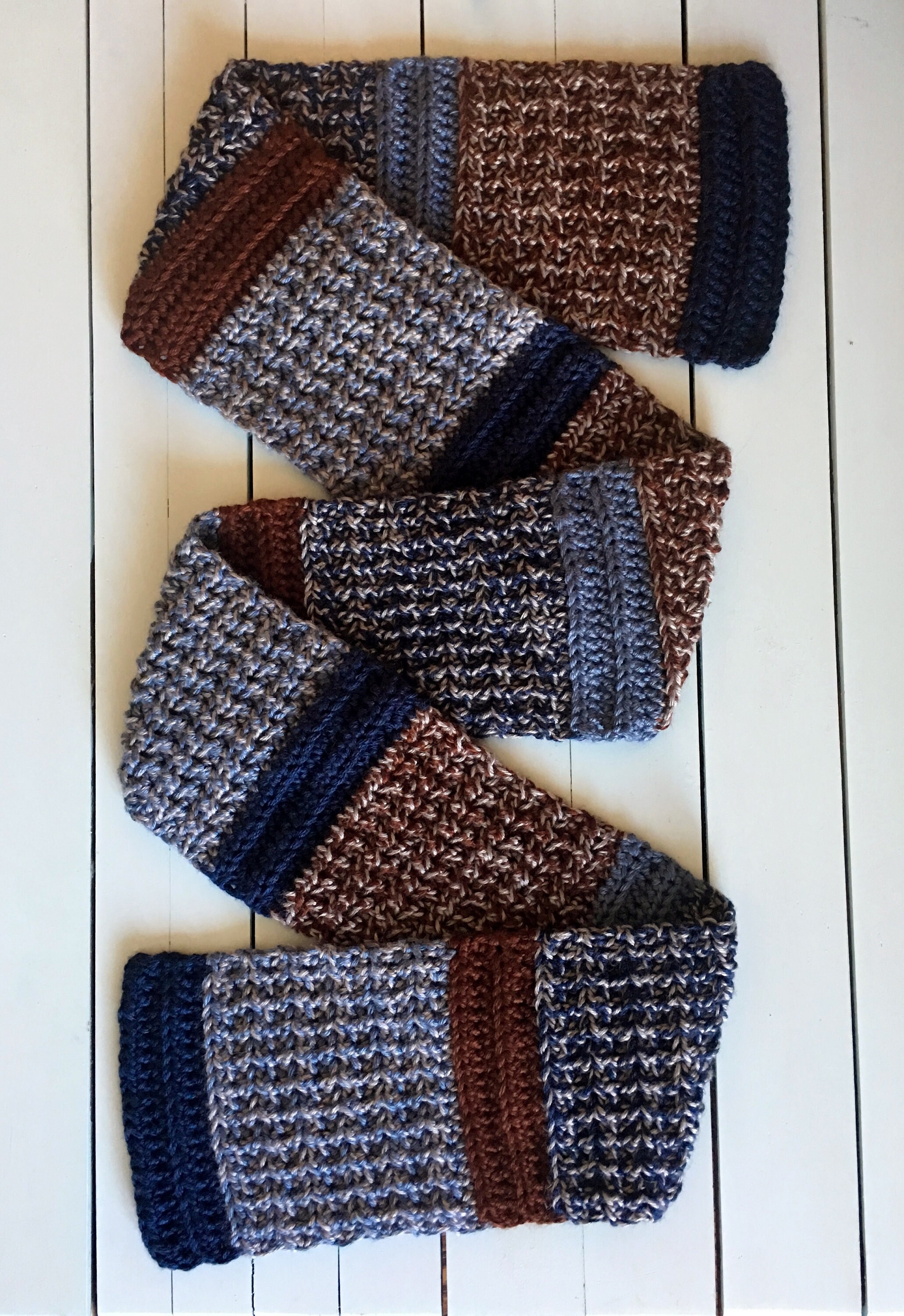 Crochet PATTERN Mens Scarf Mens Crochet Scarf Pattern Crochet Scarf