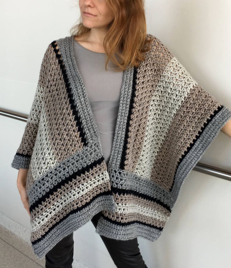 Crochet Ruana PATTERN Crochet Poncho Pattern Large Wrap - Etsy