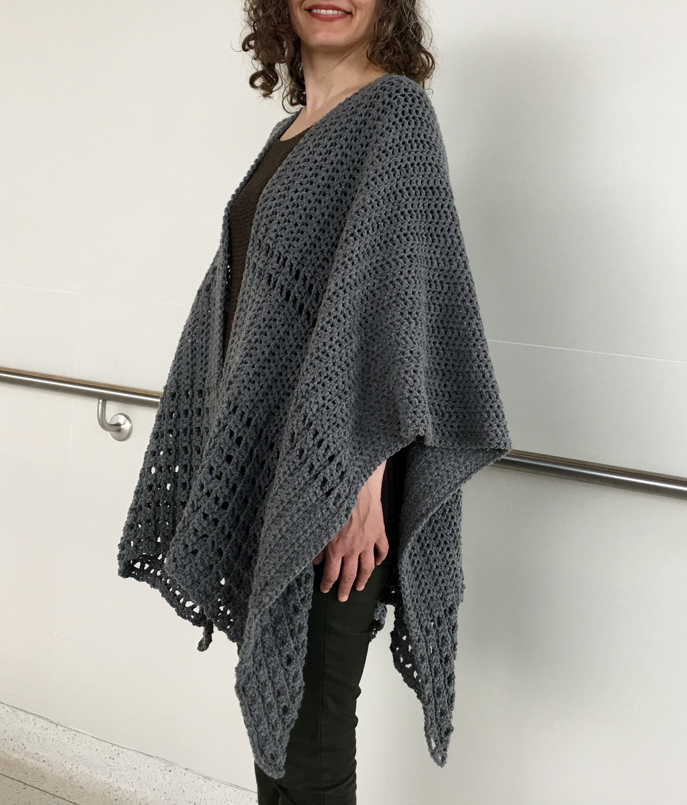 Crochet Ruana PATTERN, Crochet Poncho Pattern, Crochet Wrap, Crochet ...