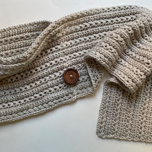 Easy Button Scarf Crochet PATTERN, Boho Crochet, Womens Scarf PDF Cowl ...