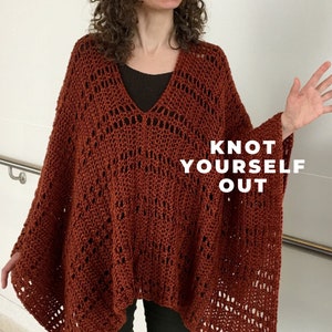 Easy Crochet Wrap PATTERN , Crochet Poncho Pattern, Boho Crochet Pattern, Crochet Patterns for Women, Crochet Sweater, Crochet Top, PDF, DIY image 1