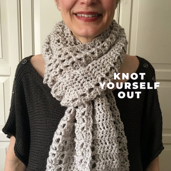 Crochet Scarf PATTERN for Women Easy, Easy Crochet Scarf Pattern with Fringe, Crochet Patterns for Women, Warm Crochet Scarf for Women, PDF