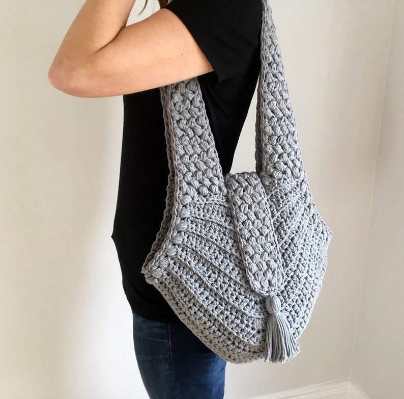 Crochet Bag PATTERN, Boho Bag Pattern, Crochet Tote Bag, Bucket Bag Pattern, Boho Crochet, Boho Bag, Purse Pattern, Hand Bag, Sac, PDF image 3