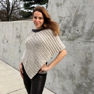 Crochet Poncho PATTERN, Crochet Wrap Pattern, Crochet Sweater Pattern, Crochet Top, Long in the Front and Short in the Back, PDF, DIY image 5