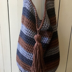 Crochet Bag PATTERN, Crochet Tote Bag Pattern, Crochet handbag, Boho Bag, Slouchy Bag, Long Strap, Summer Tote Bag, PDF, DIY, Summer Crochet image 3